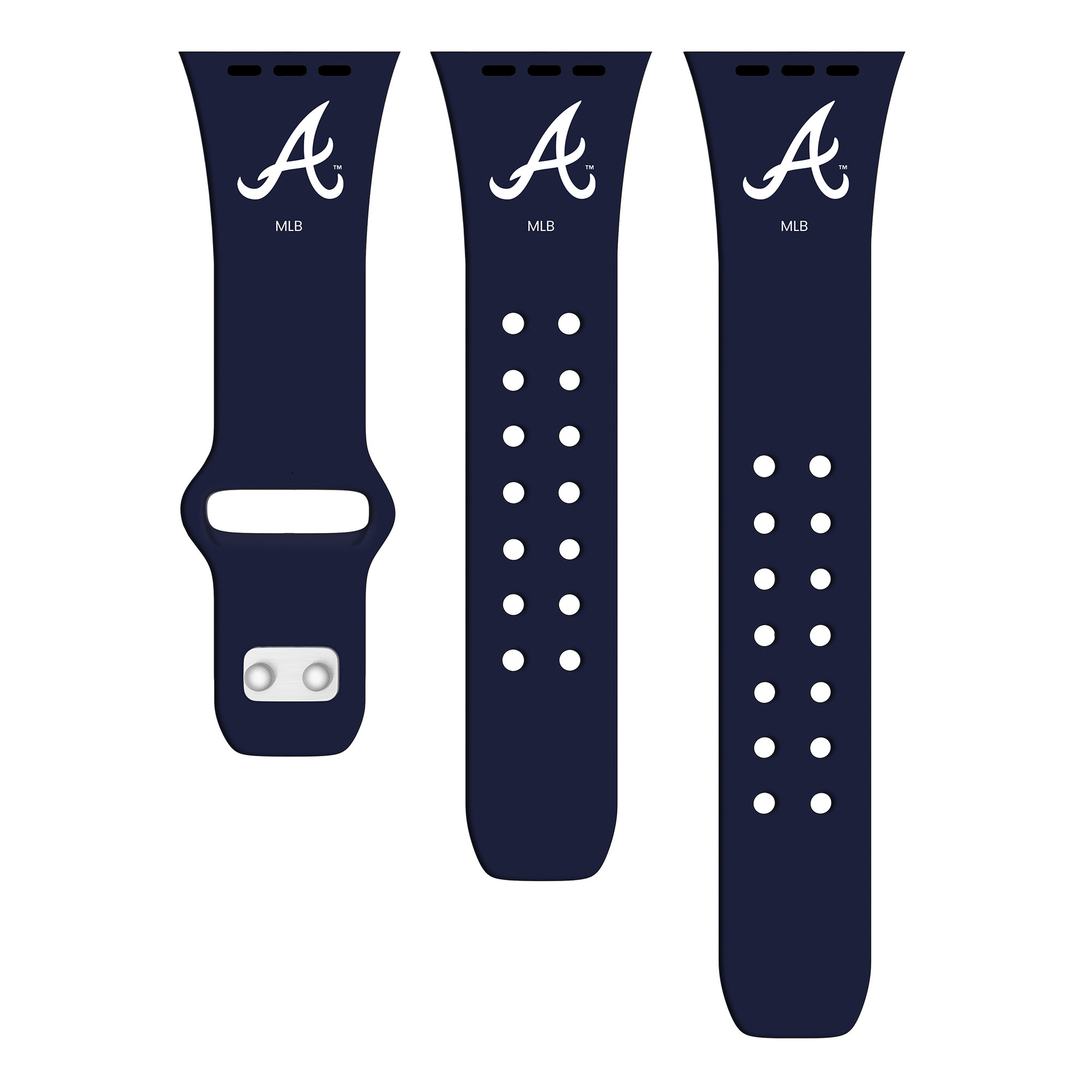 Navy Atlanta Braves Logo Silicone Apple Watch Band - Image 4