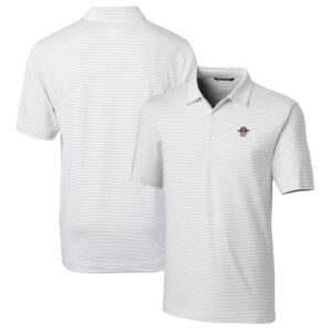 Men's Cutter & Buck White ECU Pirates Big & Tall Forge Pencil Stripe Stretch Polo