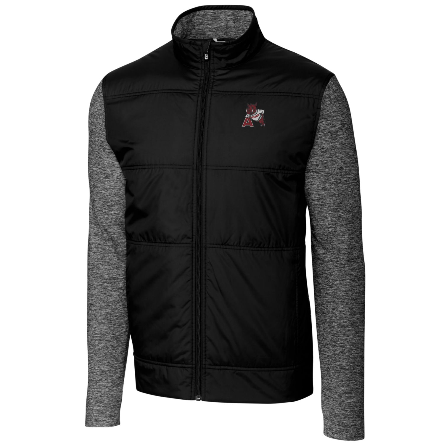 Men's Cutter & Buck Black Arkansas Razorbacks Vault Big & Tall Stealth Hybrid Quilted Full-Zip Windbreaker Jacket - Image 3