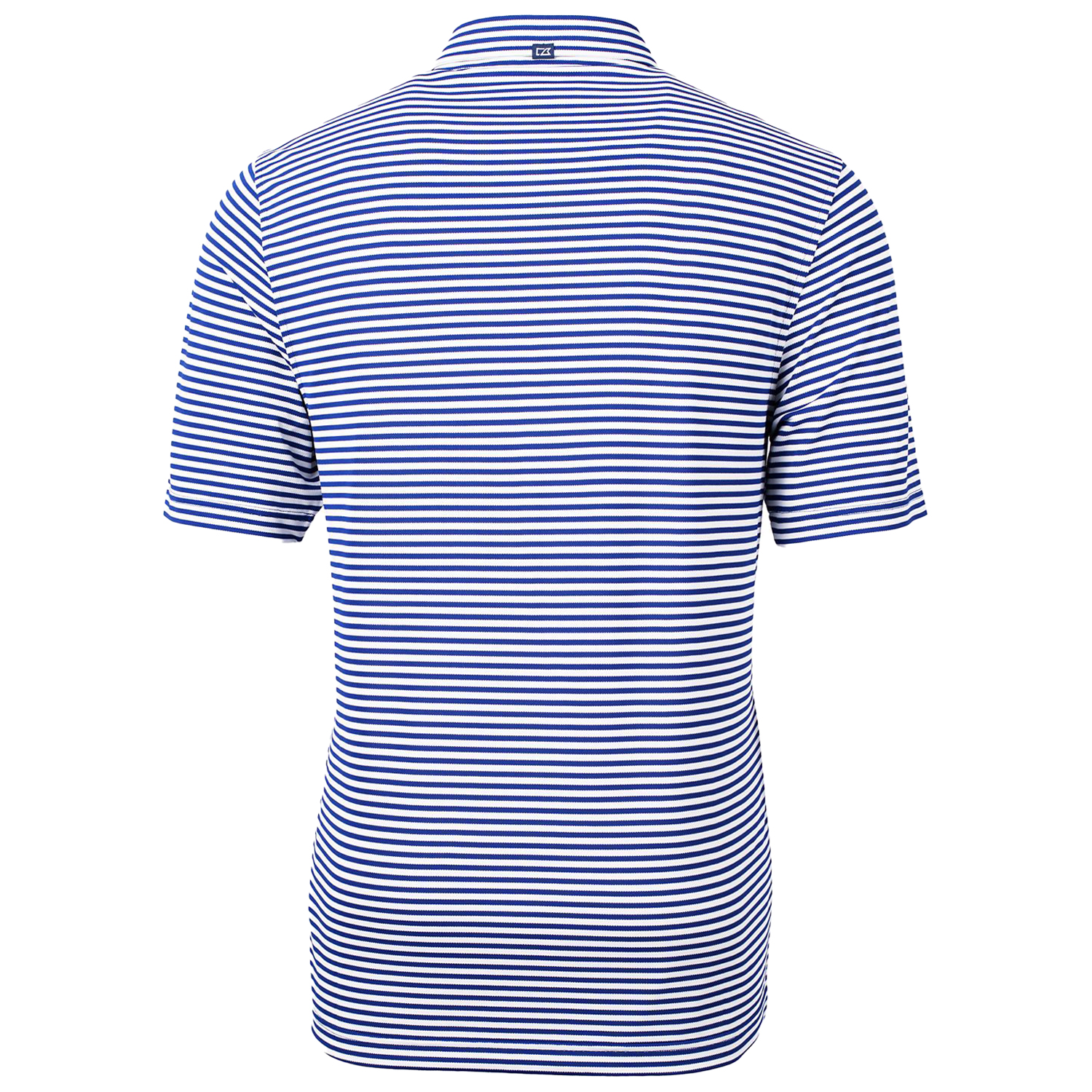 Men's Cutter & Buck Royal Fresno State Bulldogs Throwback Logo Virtue Eco Pique Stripe Recycled Polo - Image 12