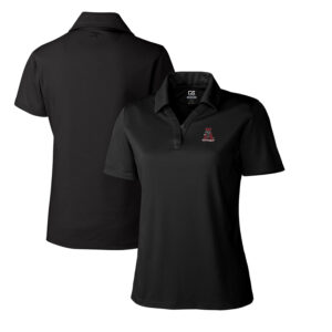 Women's Cutter & Buck Black Alabama Crimson Tide CB DryTec Genre Textured Solid Polo
