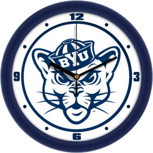 BYU Cougars 11.5'' Suntime Premium Glass Face Traditional Logo Wall Clock