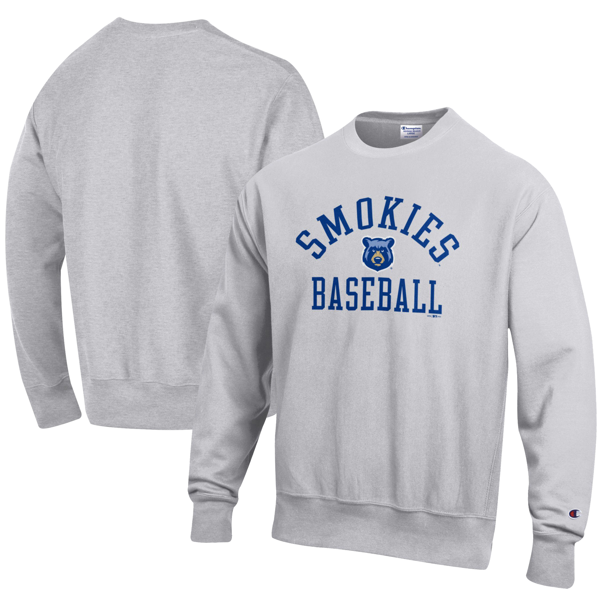 Men's Champion Gray Tennessee Smokies Baseball Reverse Weave Pullover Sweatshirt