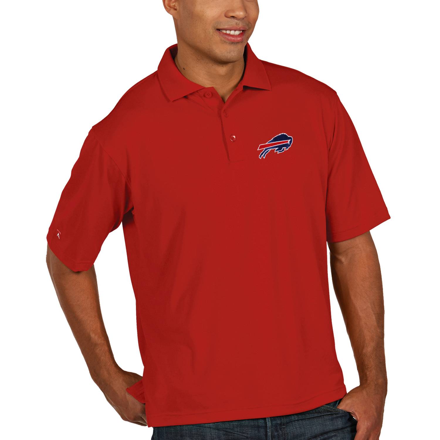 Antigua Buffalo Bills Pique Xtra-Lite Polo - Red - Image 5