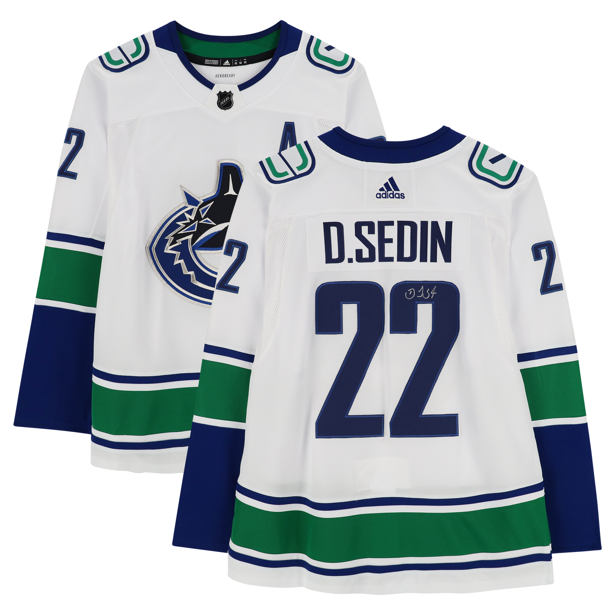 Daniel Sedin Vancouver Canucks Autographed White Adidas Authentic Jersey - Image 2
