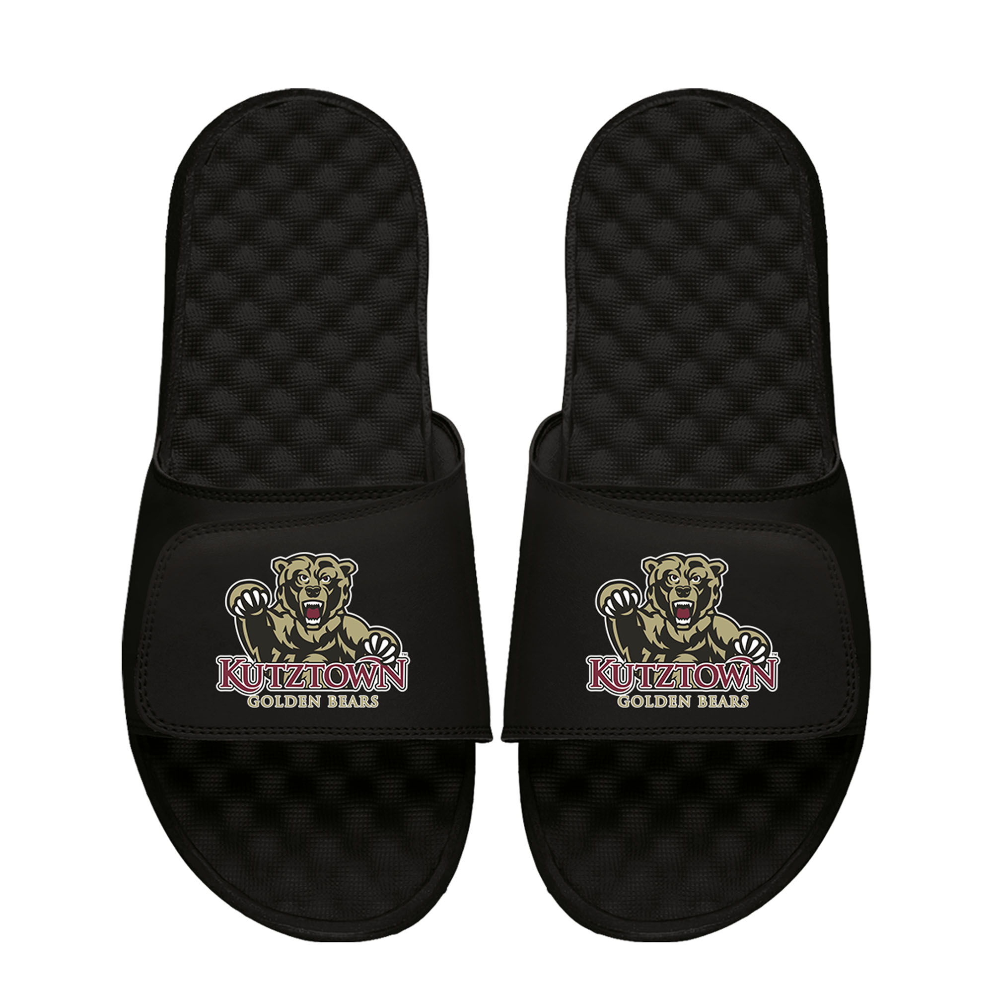 ISlide Black Kutztown Golden Bears Primary Logo Slide Sandals