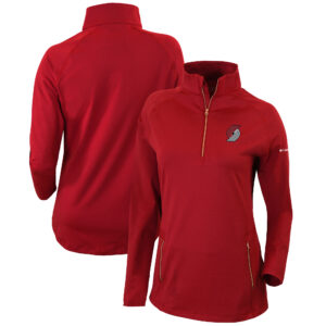 Women's Columbia  Red Portland Trail Blazers  Omni-Wick Outward Nine Quarter-Zip Pullover Top