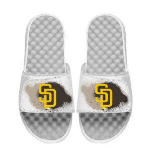 Youth ISlide White San Diego Padres Spray Paint Slide Sandals