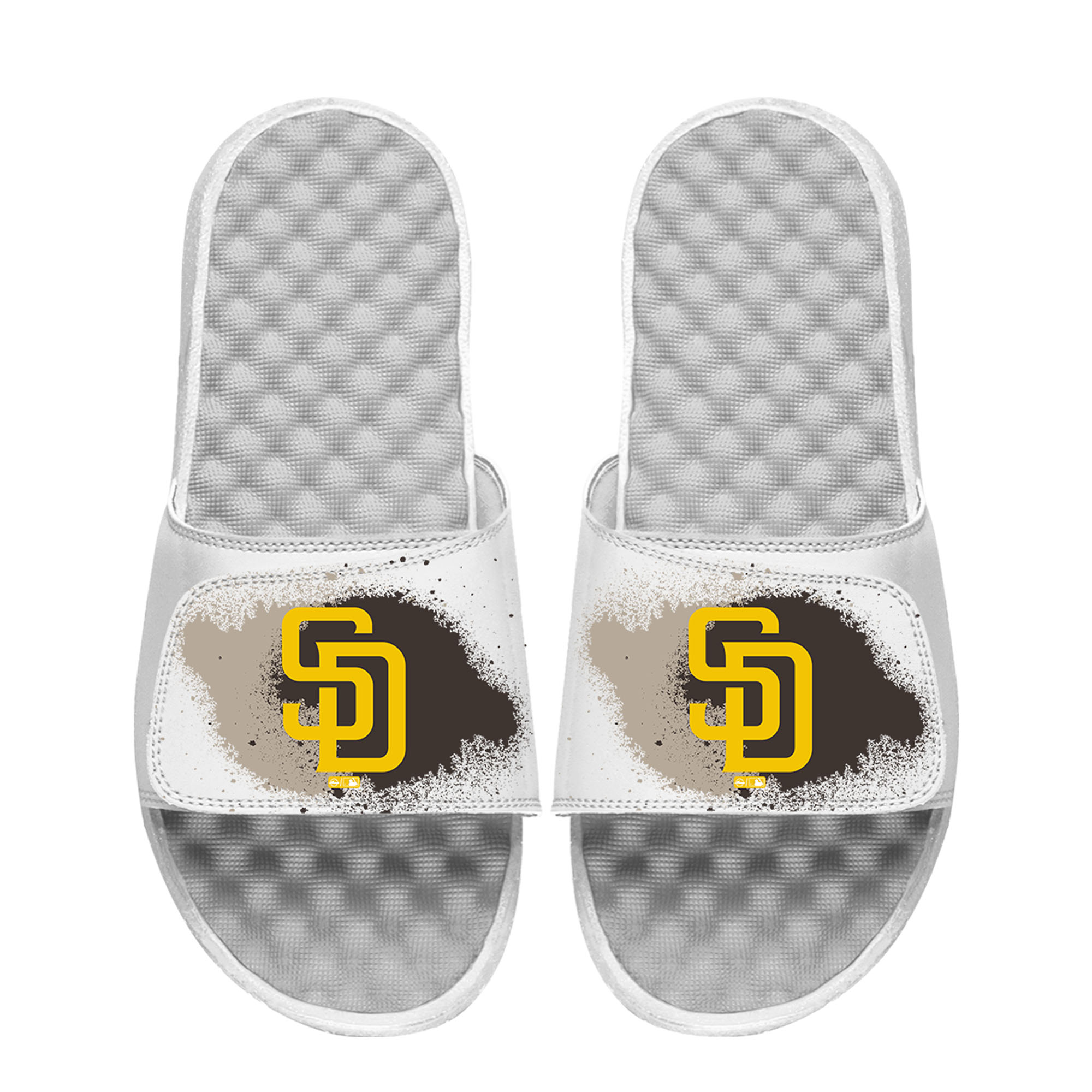 Youth ISlide White San Diego Padres Spray Paint Slide Sandals