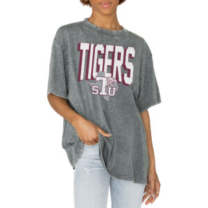 Women's Gameday Couture Gray Texas Southern Tigers Solid Defense Oversized T-Shirt