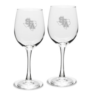 Stephen F Austin Lumberjacks 12oz. Two-Piece Traditional White Wine Glass Set