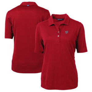 Women's Cutter & Buck  Red Washington Nationals DryTec Virtue Eco Pique Recycled Polo