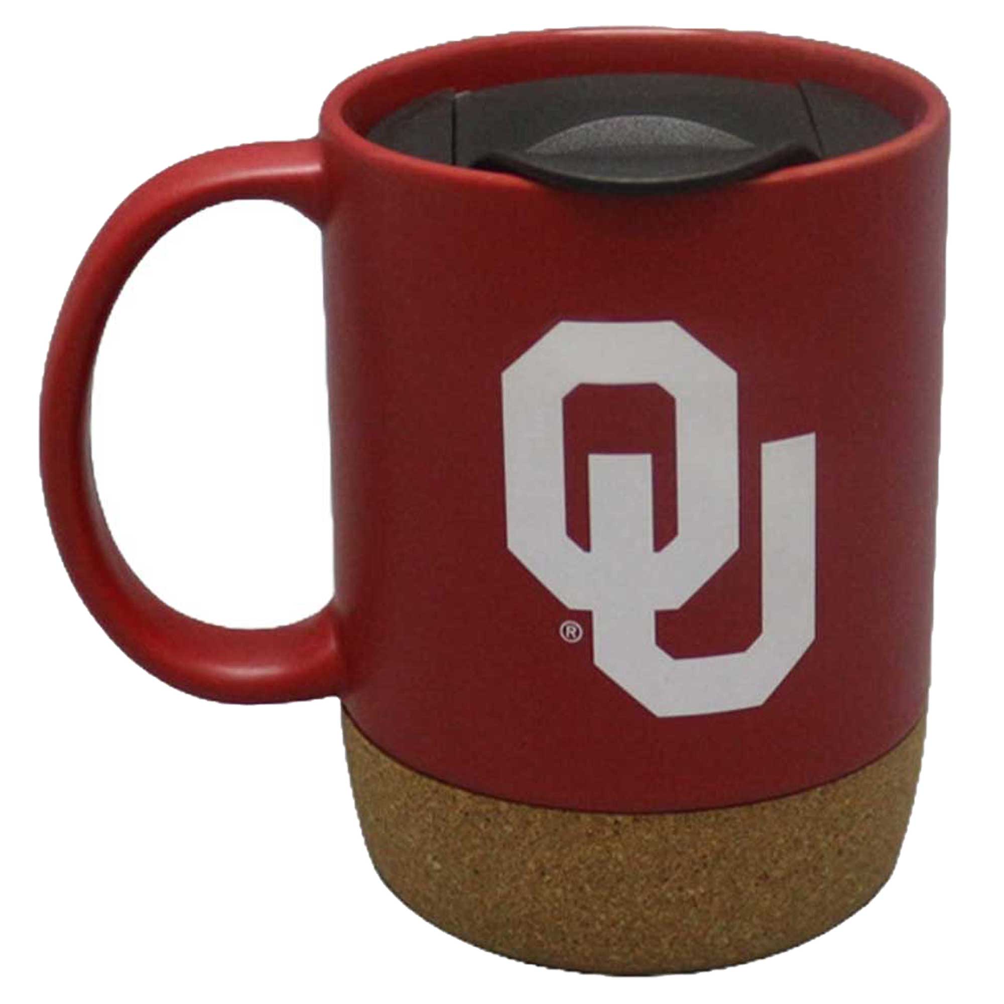 The Memory Company Oklahoma Sooners Cork Bottom Mug with Lid - Image 2