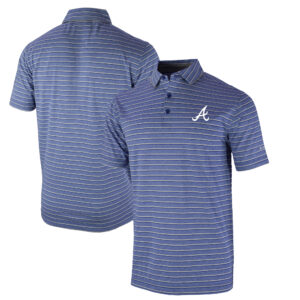 Men's Columbia  Navy Atlanta Braves Omni-Wick Post Round Polo