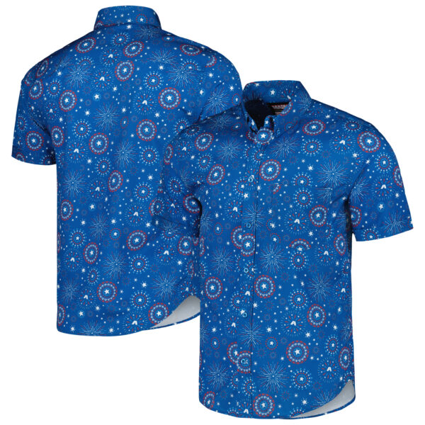 Unisex RSVLTS Blue Captain America "Stars, Stripes, and Shields" KUNUFLEX Button-Down Shirt