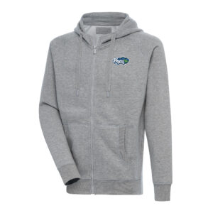 Men's Antigua  Heather Gray Hillsboro Hops Victory Full-Zip Hoodie
