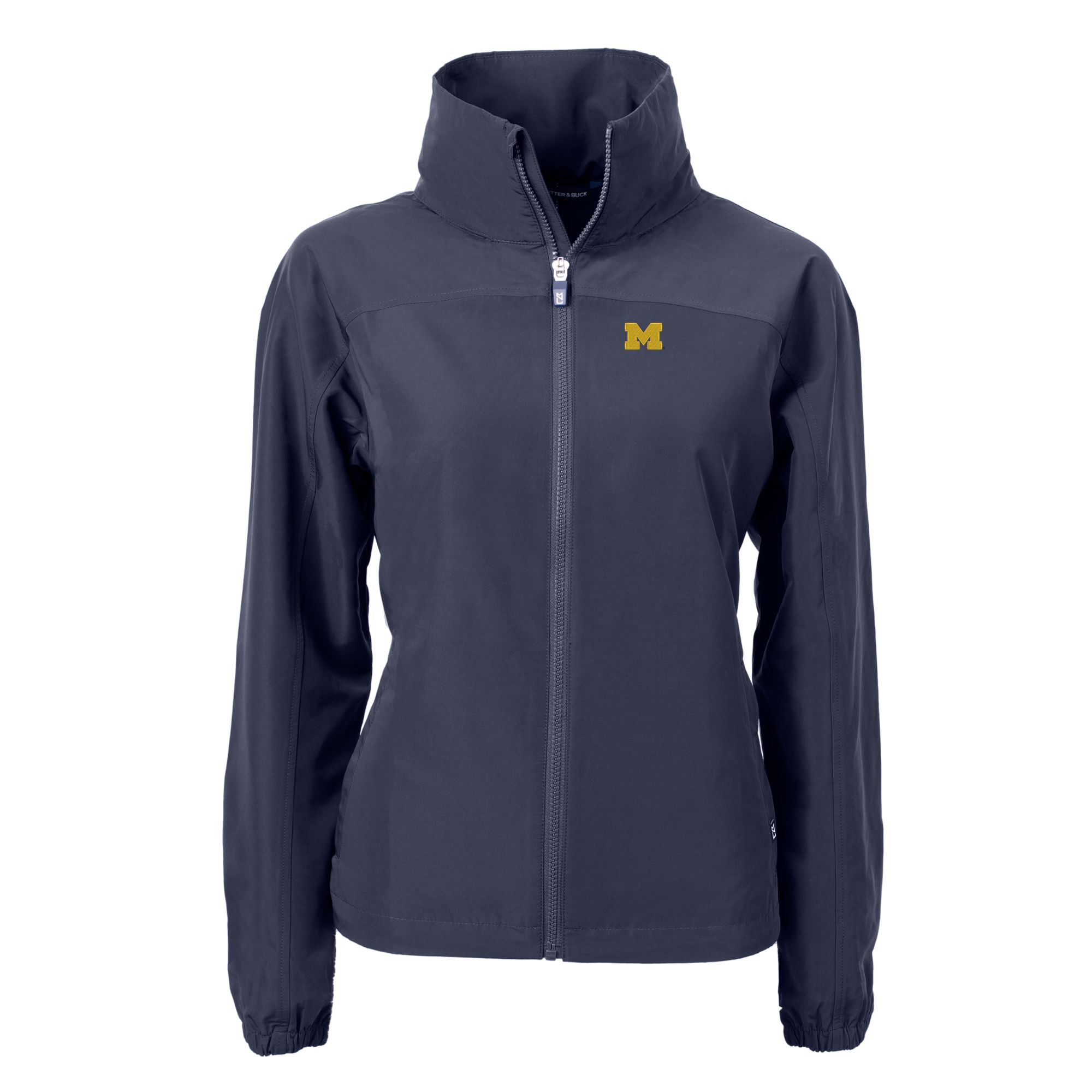 Women's Cutter & Buck Navy Michigan Wolverines Charter Eco Recycled Full-Zip Jacket - Image 6