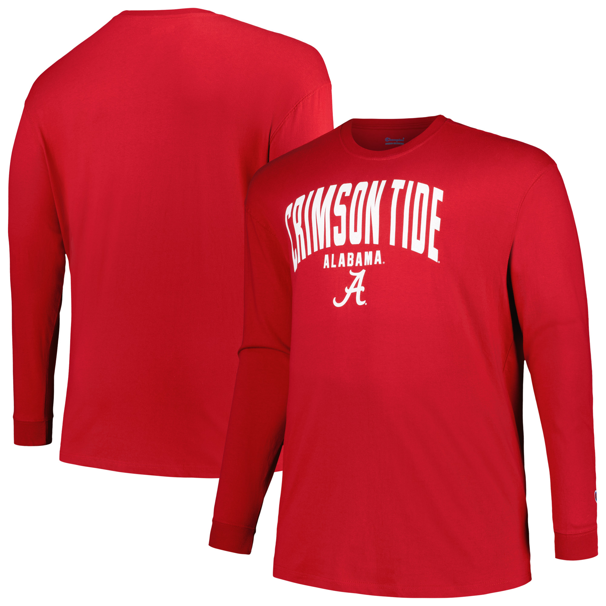 Men's Champion Crimson Alabama Crimson Tide Big & Tall Arch Long Sleeve T-Shirt - Image 5