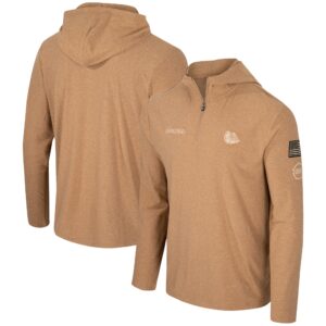 Men's Colosseum Khaki Gonzaga Bulldogs OHT Military Appreciation Cloud Jersey Desert Quarter-Zip Pullover