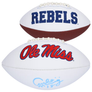 Archie Manning Ole Miss Rebels Autographed White Panel Football