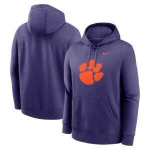 Men's Nike Purple Clemson Tigers Primetime Evergreen Club Fleece Pullover Hoodie