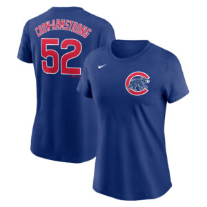 Women's Nike Pete Crow-Armstrong Royal Chicago Cubs Name & Number T-Shirt