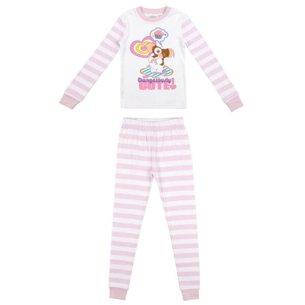 Girls Youth  White Gremlins Long Sleeve T-Shirt & Pants Sleepwear Set