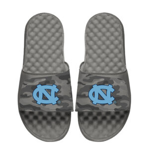 Youth ISlide  Gray North Carolina Tar Heels Camo Slide Sandals