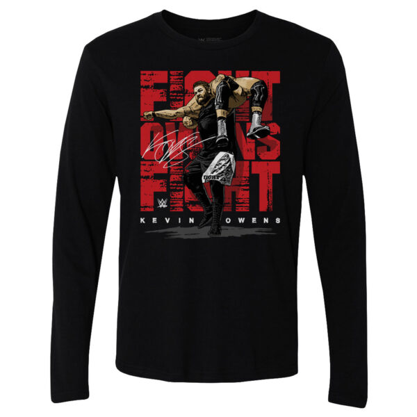 Men's 500 Level  Black Kevin Owens Long Sleeve T-Shirt