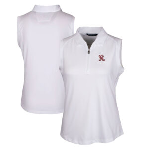 Women's Cutter & Buck  White Frisco RoughRiders Forge DryTec Stretch Sleeveless Polo