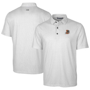 Men's Cutter & Buck  Charcoal Durham Bulls Pike Double Dot Print Stretch Polo