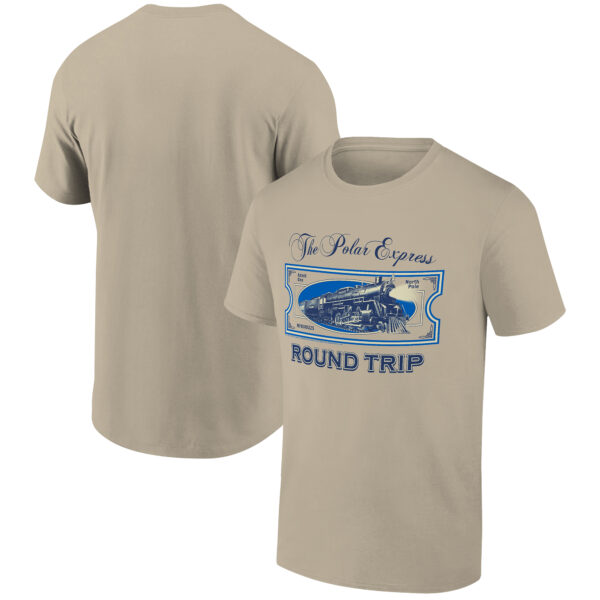Men's Ripple Junction Tan The Polar Express  Holiday Graphic T-Shirt - Image 5