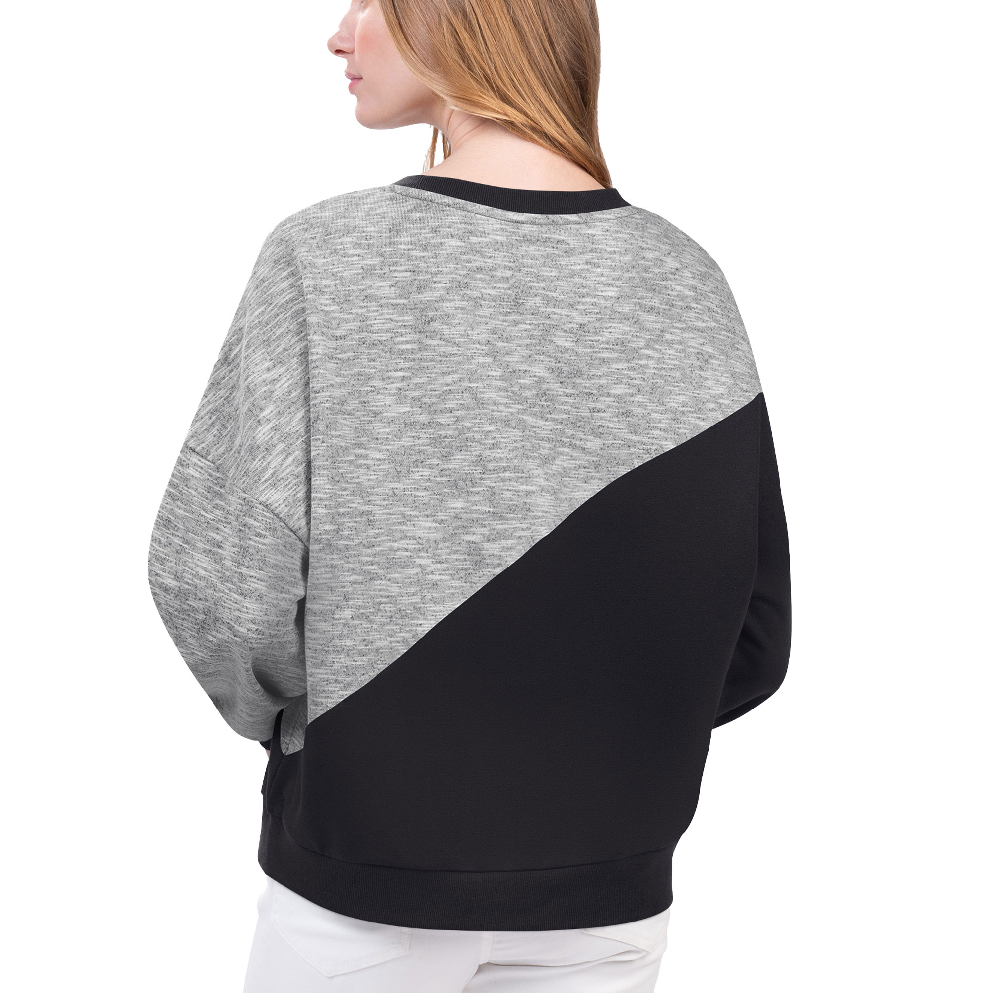 Women's G-III 4Her by Carl Banks Black Miami Heat Benches Split Pullover Sweatshirt - Image 3