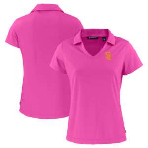 Women's Cutter & Buck  Pink San Diego Padres City Connect Daybreak Eco Recycled V-Neck Polo