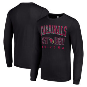 Men's Starter Black Arizona Cardinals Throwback Logo Long Sleeve T-Shirt
