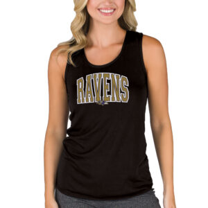 Women's Concepts Sport  Black Baltimore Ravens Marathon Racer Back Tank Top