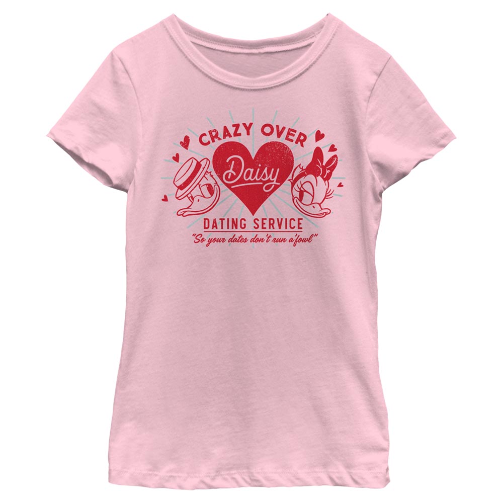 Youth Mad Engine Pink Daisy Duck Valentine's Day T-Shirt