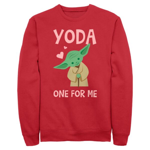 Men's Mad Engine Yoda Red Star Wars Valentine's Day Fleece Crewneck Sweatshirt