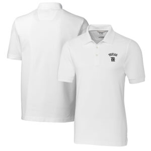 Men's Cutter & Buck White Texas Rangers City Connect Advantage Tri-Blend Pique Polo