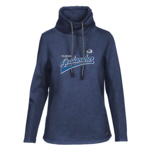 Women's Levelwear Navy Colorado Avalanche Loop Retro Script Pullover Top