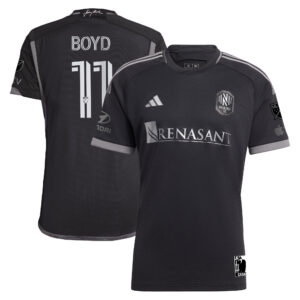Men's adidas Tyler Boyd Black Nashville SC 2024 Man In Black Kit Authentic Player Jersey