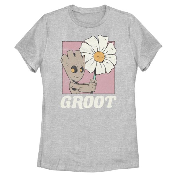 Women's Mad Engine Groot Heather Gray Guardians of the Galaxy  Graphic T-Shirt