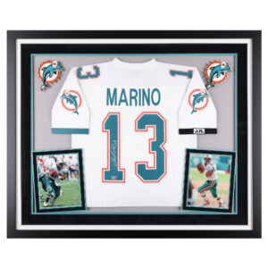 Dan Marino Miami Dolphins Autographed Deluxe Framed Mitchell & Ness White Authentic Jersey