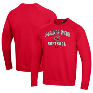Men's Under Armour Scarlet Gardner-Webb Bulldogs All Day Arch Softball Fleece Raglan Pullover Sweatshirt