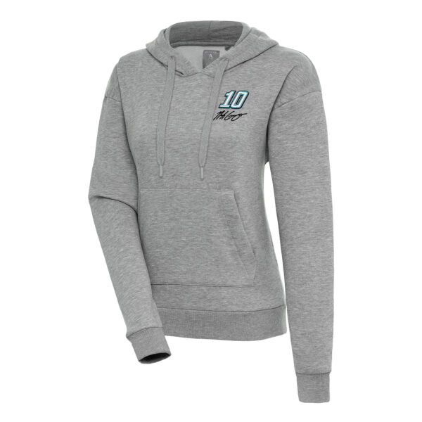 Women's Antigua Heather Gray Noah Gragson Victory Pullover Hoodie