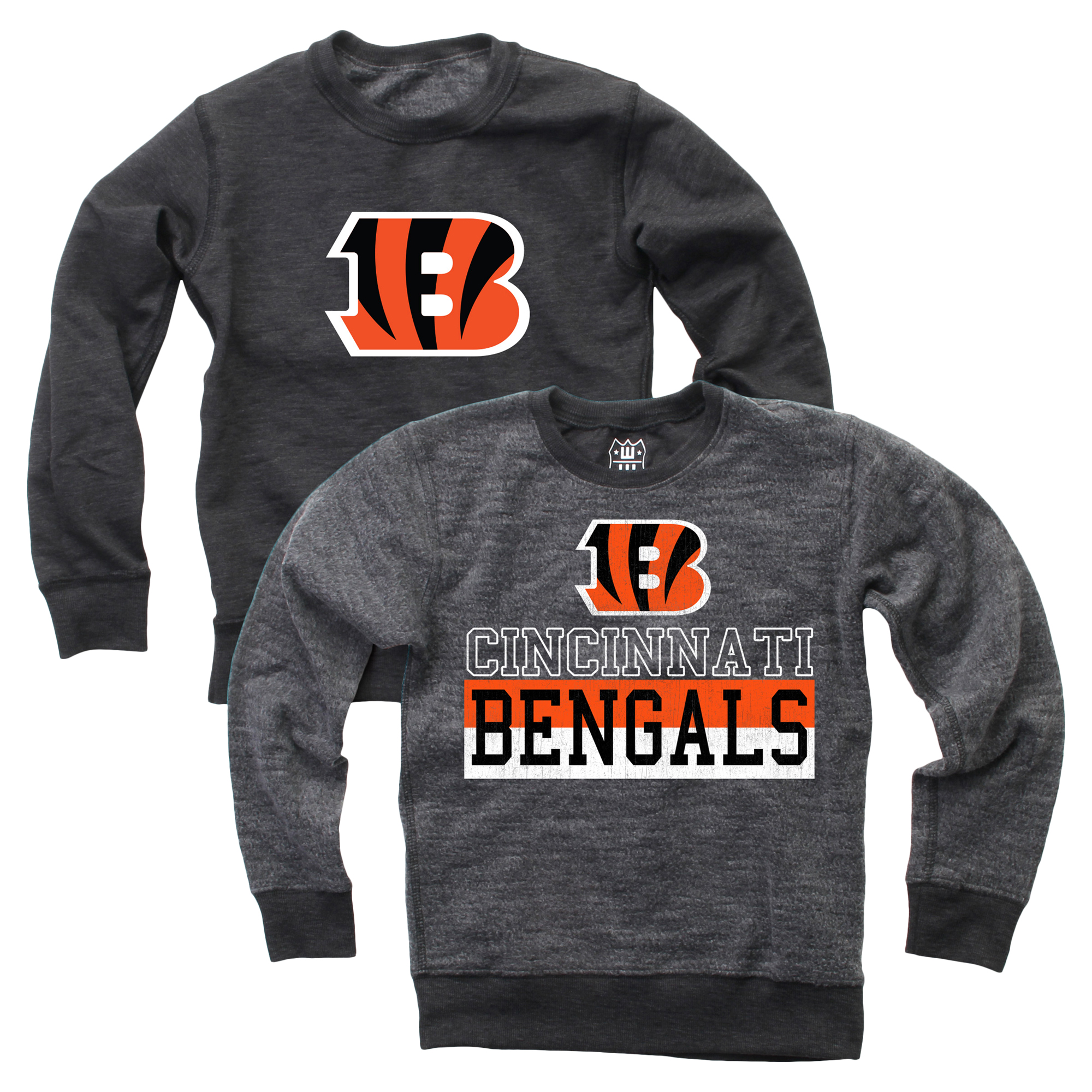 Youth Wes & Willy Black Cincinnati Bengals Reversible Fleece Pullover Sweatshirt - Image 2
