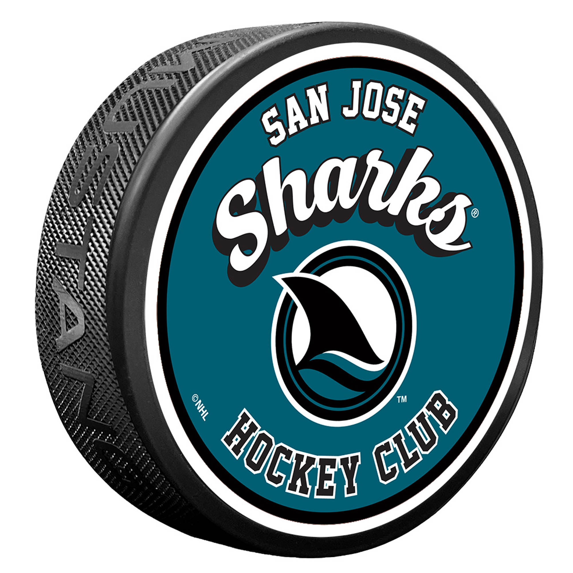 San Jose Sharks Retro Script Puck