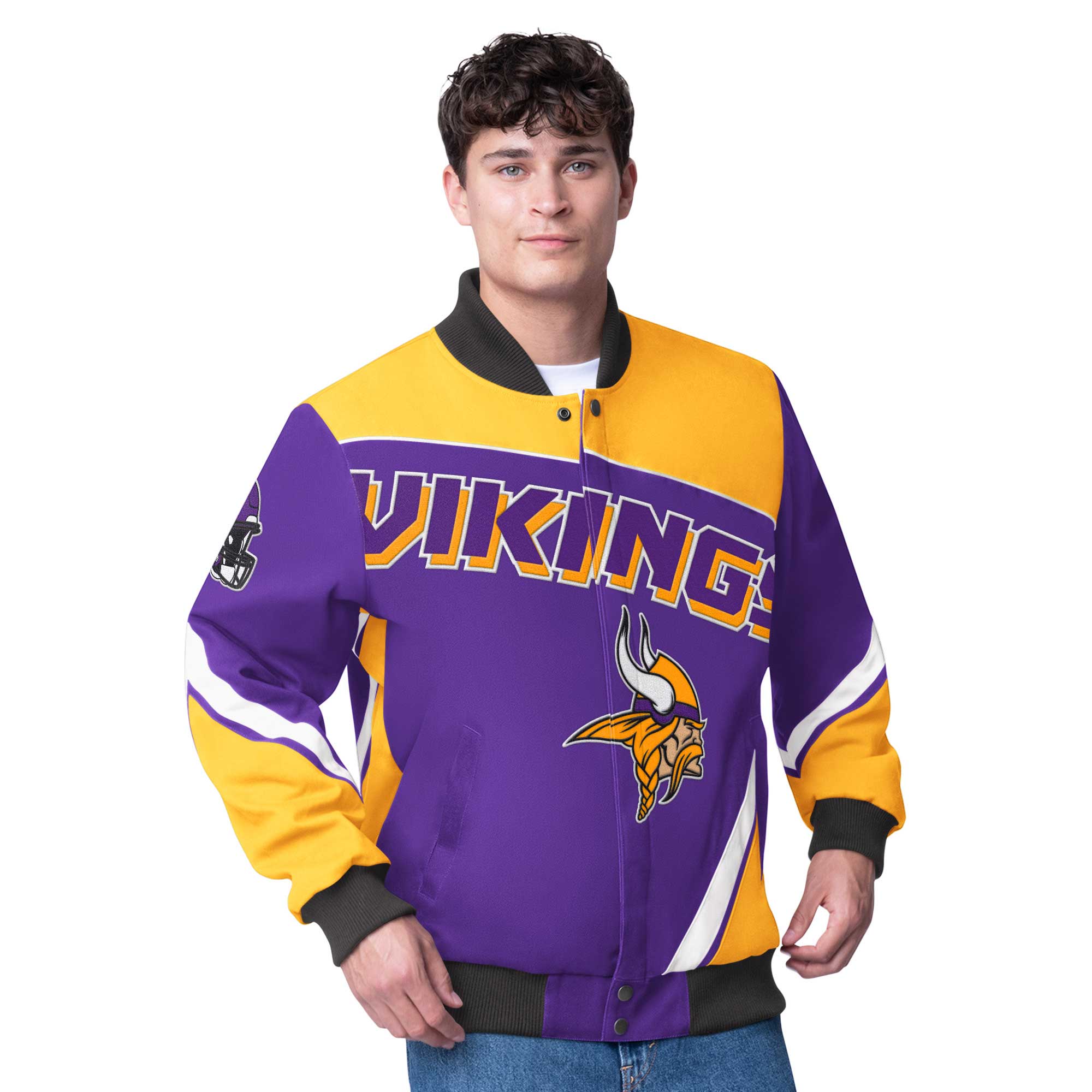 Men's G-III Extreme Purple Minnesota Vikings Maximum Racing Full-Snap Jacket