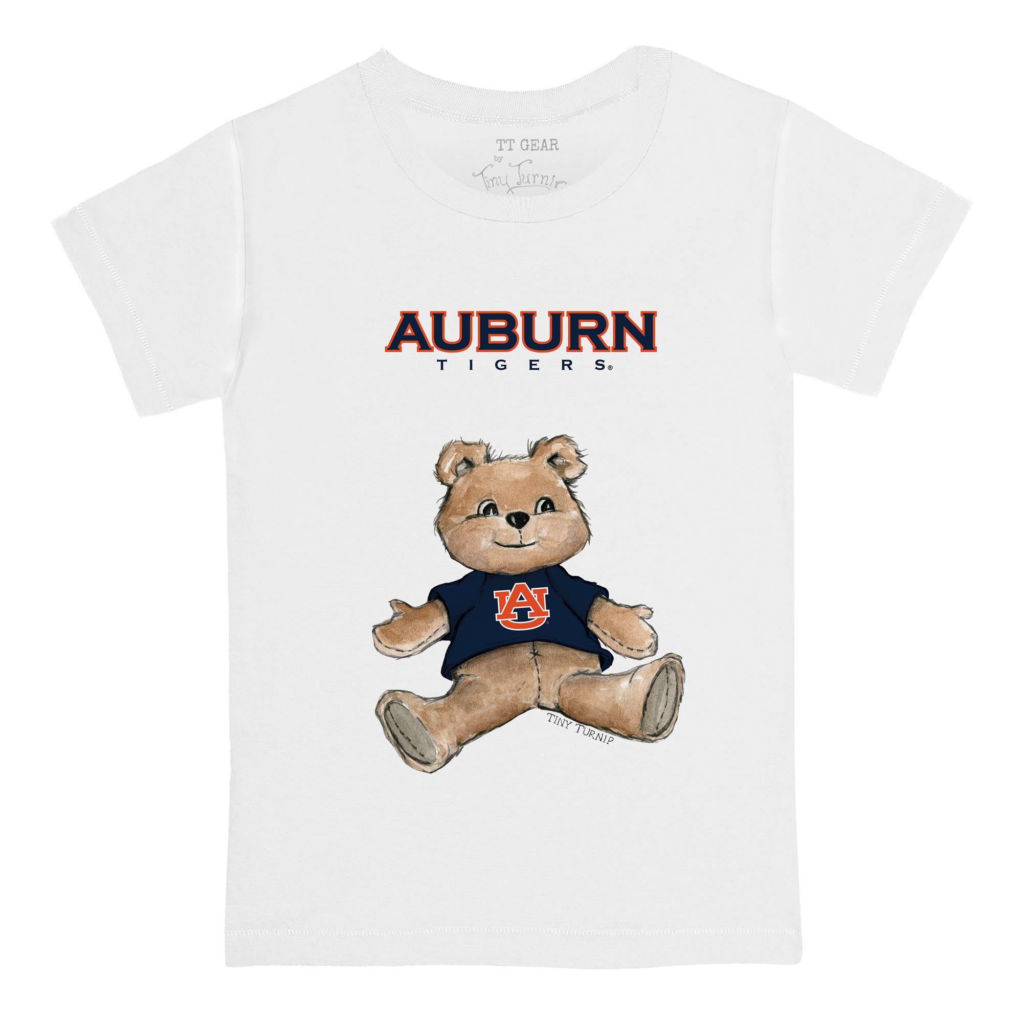 Youth Tiny Turnip White Auburn Tigers Teddy Bear T-Shirt - Image 6