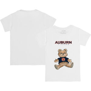 Youth Tiny Turnip White Auburn Tigers Teddy Bear T-Shirt